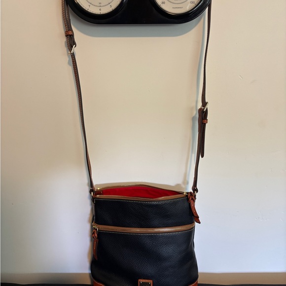 Dooney & Bourke Black and Tan Crossbody Bag - Picture 1 of 11